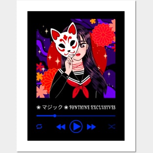 Fontaine Exclusives Masked Anime Girl Logo #26 Posters and Art